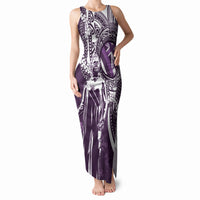 Hawaii Queen Liliuokalani Tank Maxi Dress Hawaiian Maile Lei Flag Style LT05 Women Purple - Polynesian Pride
