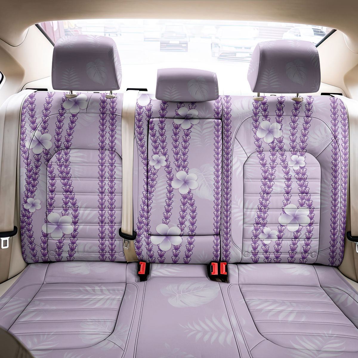Hawaii Queen Liliuokalani Back Car Seat Cover Lavender Lei Pua Kalaunu LT05 - Polynesian Pride