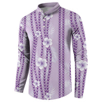 Hawaii Queen Liliuokalani Button Sweatshirt Lavender Lei Pua Kalaunu LT05 - Polynesian Pride