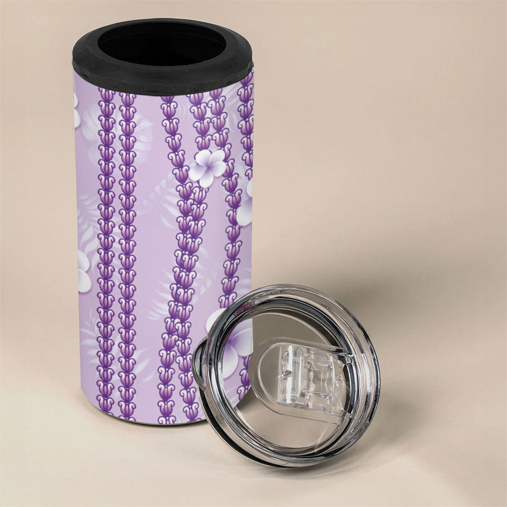 Hawaii Queen Liliuokalani 4 in 1 Can Cooler Tumbler Lavender Lei Pua Kalaunu LT05 - Polynesian Pride