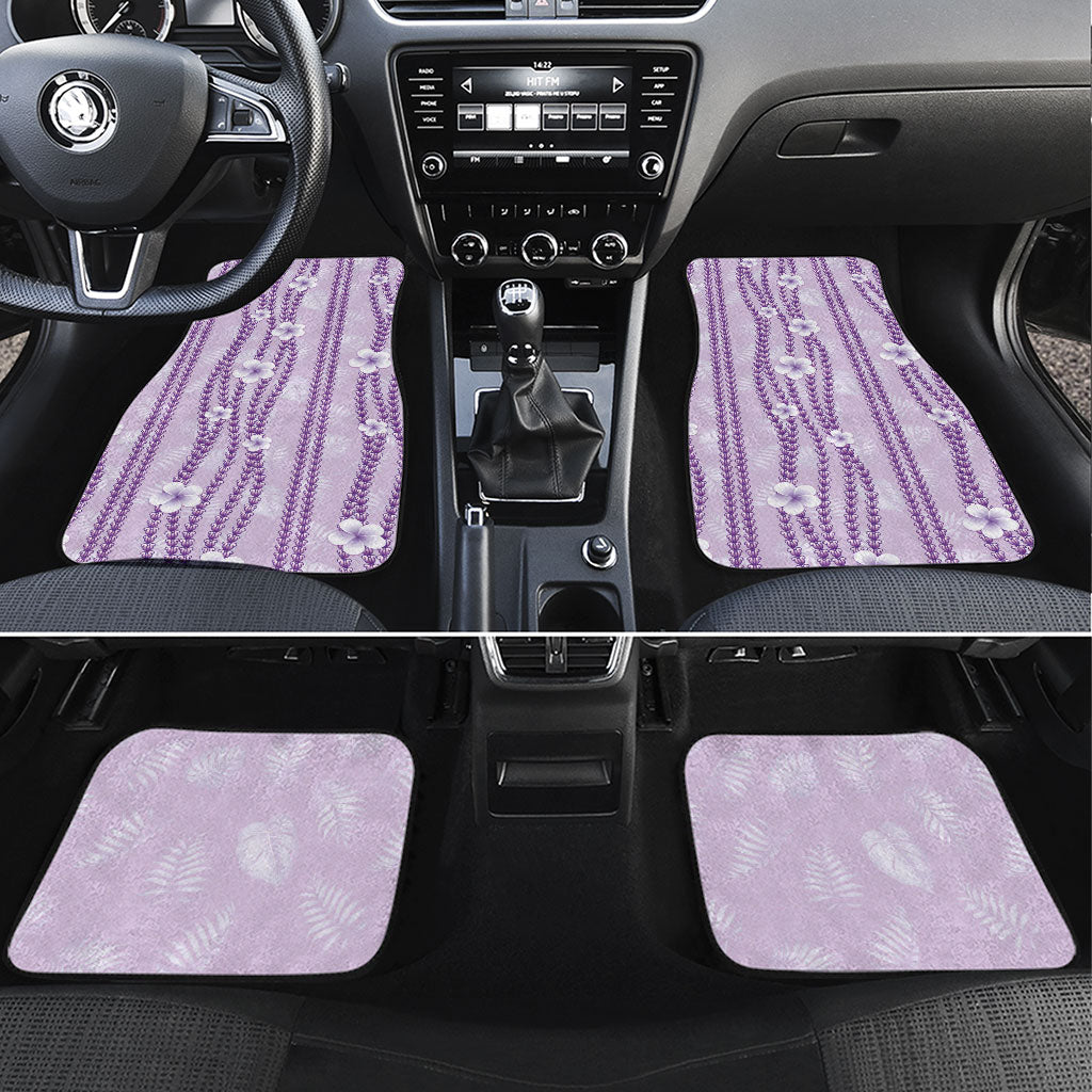 Hawaii Queen Liliuokalani Car Mats Lavender Lei Pua Kalaunu LT05 Set 4pcs Lavender - Polynesian Pride