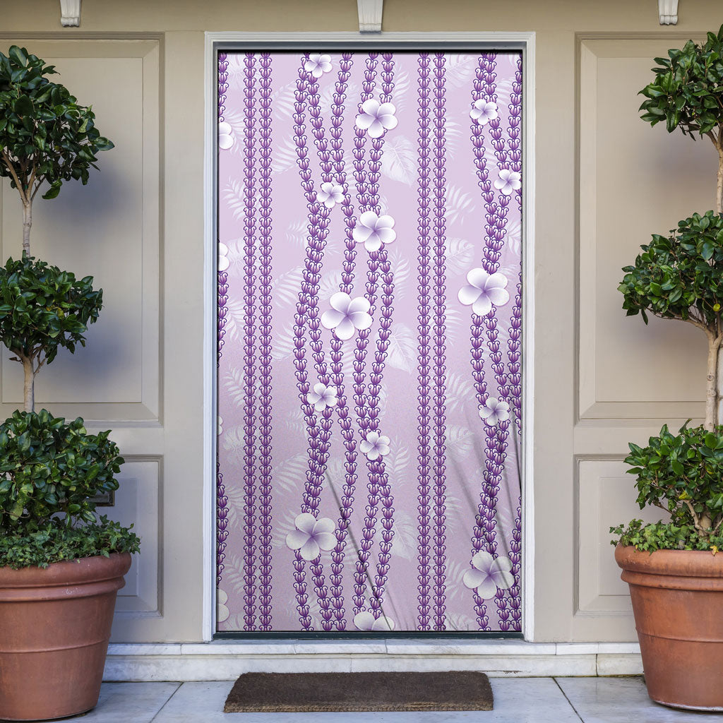 Hawaii Queen Liliuokalani Door Cover Lavender Lei Pua Kalaunu LT05 Lavender - Polynesian Pride