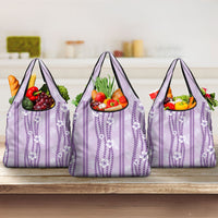 Hawaii Queen Liliuokalani Grocery Bag Lavender Lei Pua Kalaunu LT05 3-pack One Size Lavender - Polynesian Pride