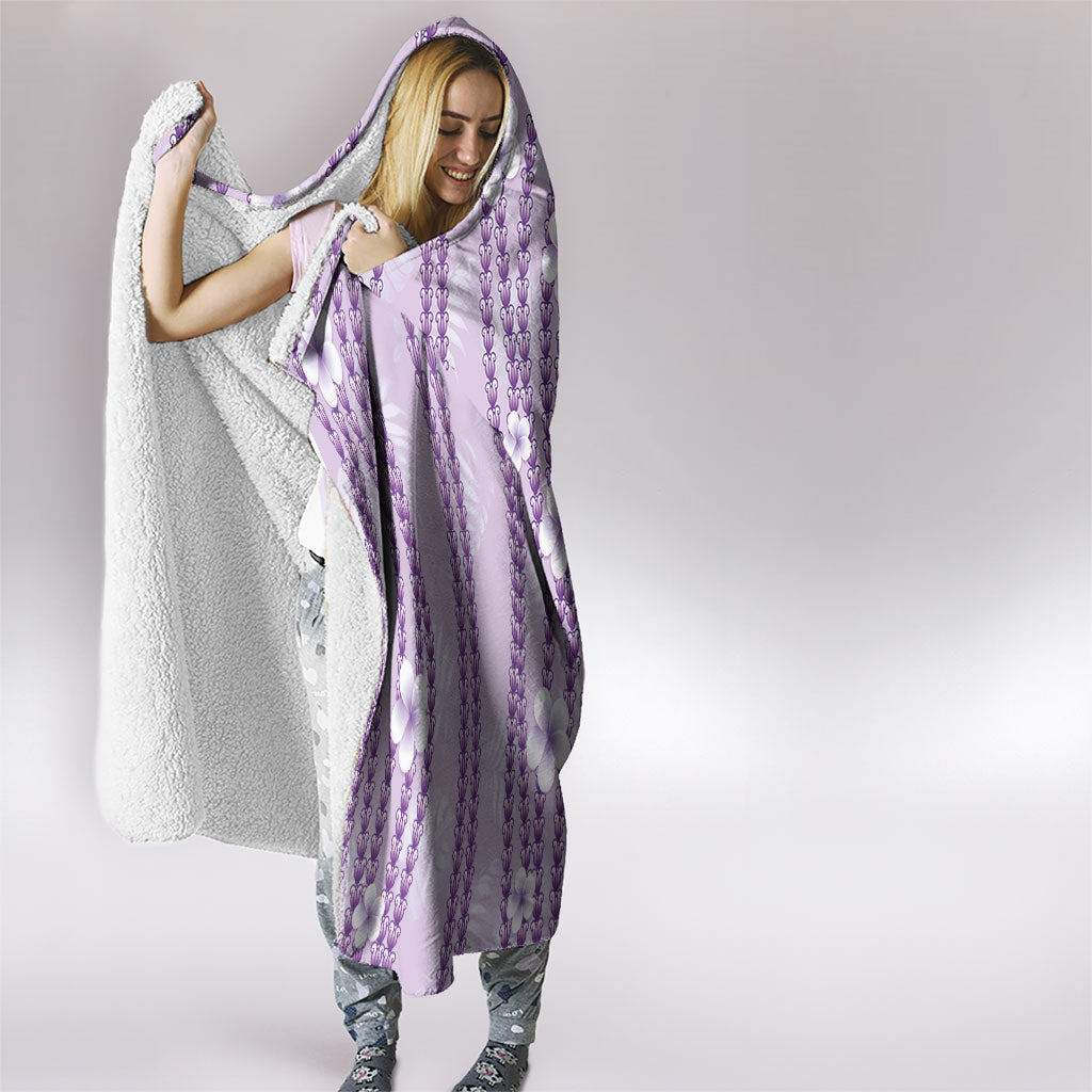 Hawaii Queen Liliuokalani Hooded Blanket Lavender Lei Pua Kalaunu LT05 - Polynesian Pride