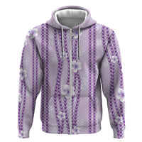 Hawaii Queen Liliuokalani Hoodie Lavender Lei Pua Kalaunu LT05 Zip Hoodie Lavender - Polynesian Pride
