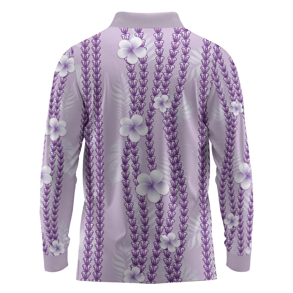 Hawaii Queen Liliuokalani Long Sleeve Polo Shirt Lavender Lei Pua Kalaunu LT05 - Polynesian Pride