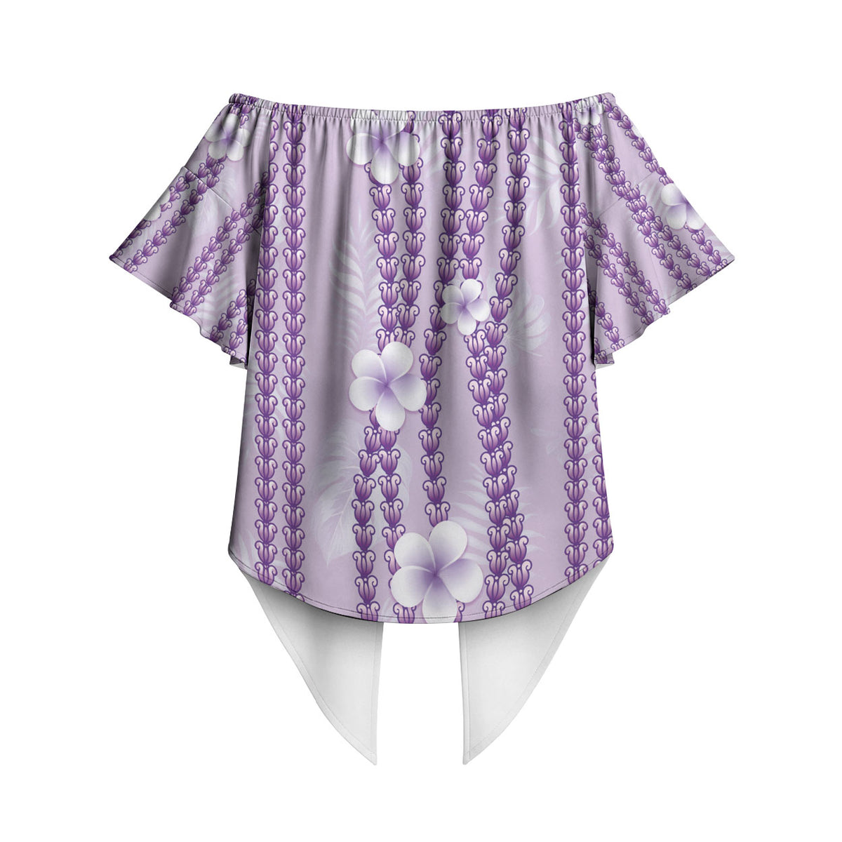 Hawaii Queen Liliuokalani Off Shoulder Wrap Waist Top Lavender Lei Pua Kalaunu LT05 - Polynesian Pride