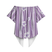Hawaii Queen Liliuokalani Off Shoulder Wrap Waist Top Lavender Lei Pua Kalaunu LT05 - Polynesian Pride