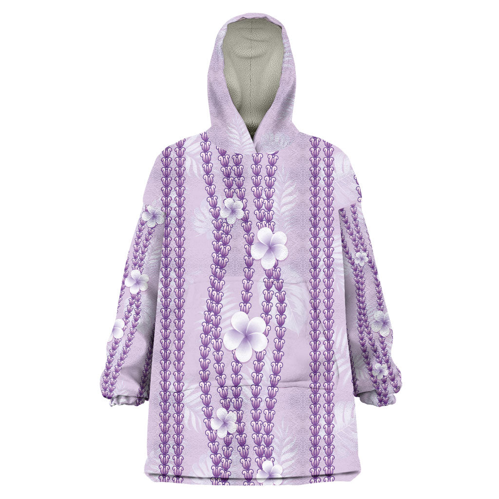 Hawaii Queen Liliuokalani Wearable Blanket Hoodie Lavender Lei Pua Kalaunu LT05 One Size Lavender - Polynesian Pride
