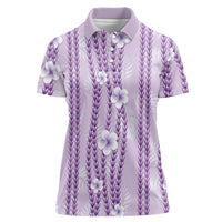 Hawaii Queen Liliuokalani Women Polo Shirt Lavender Lei Pua Kalaunu LT05 Female Lavender - Polynesian Pride