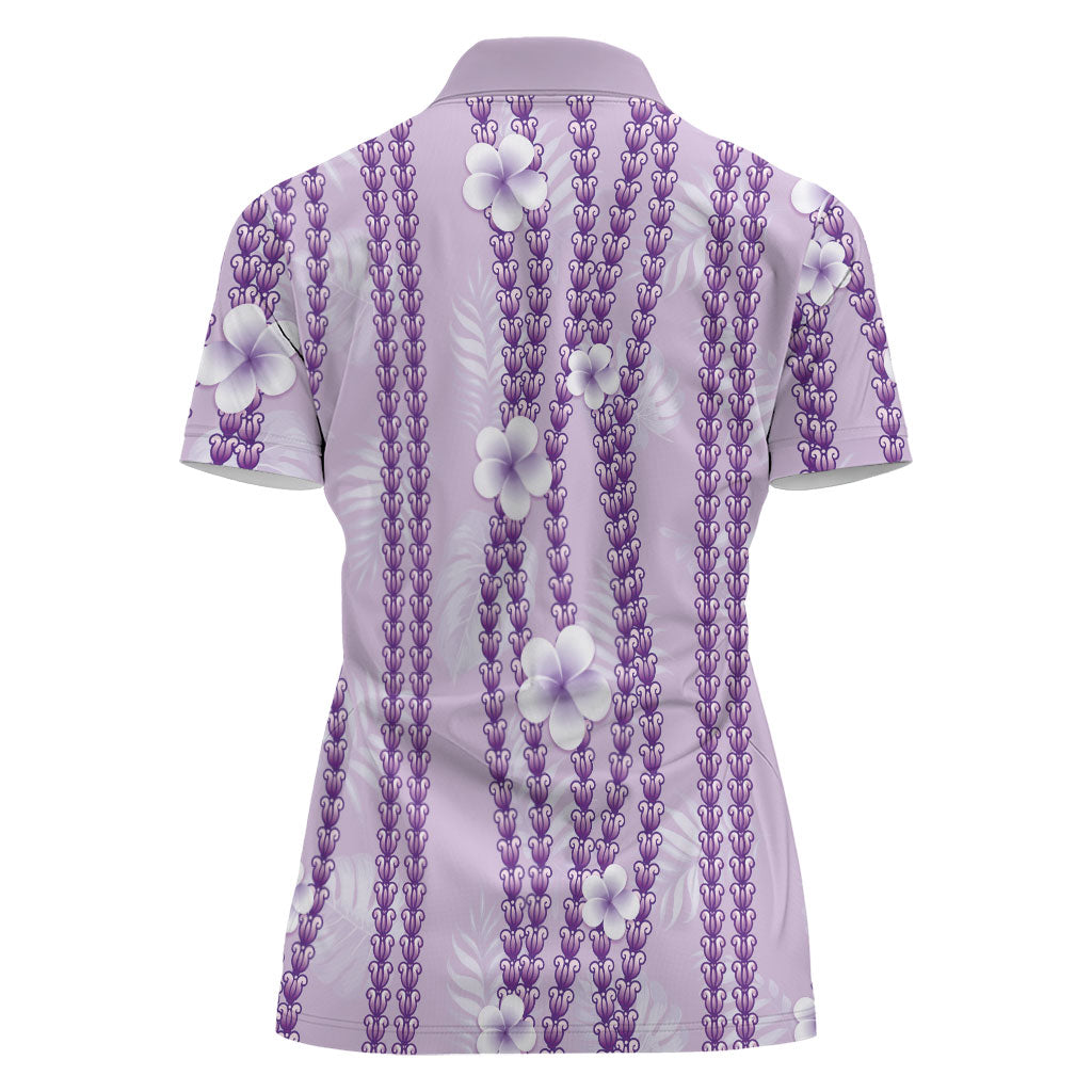 Hawaii Queen Liliuokalani Women Polo Shirt Lavender Lei Pua Kalaunu LT05 - Polynesian Pride