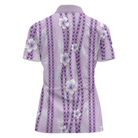 Hawaii Queen Liliuokalani Women Polo Shirt Lavender Lei Pua Kalaunu LT05 - Polynesian Pride