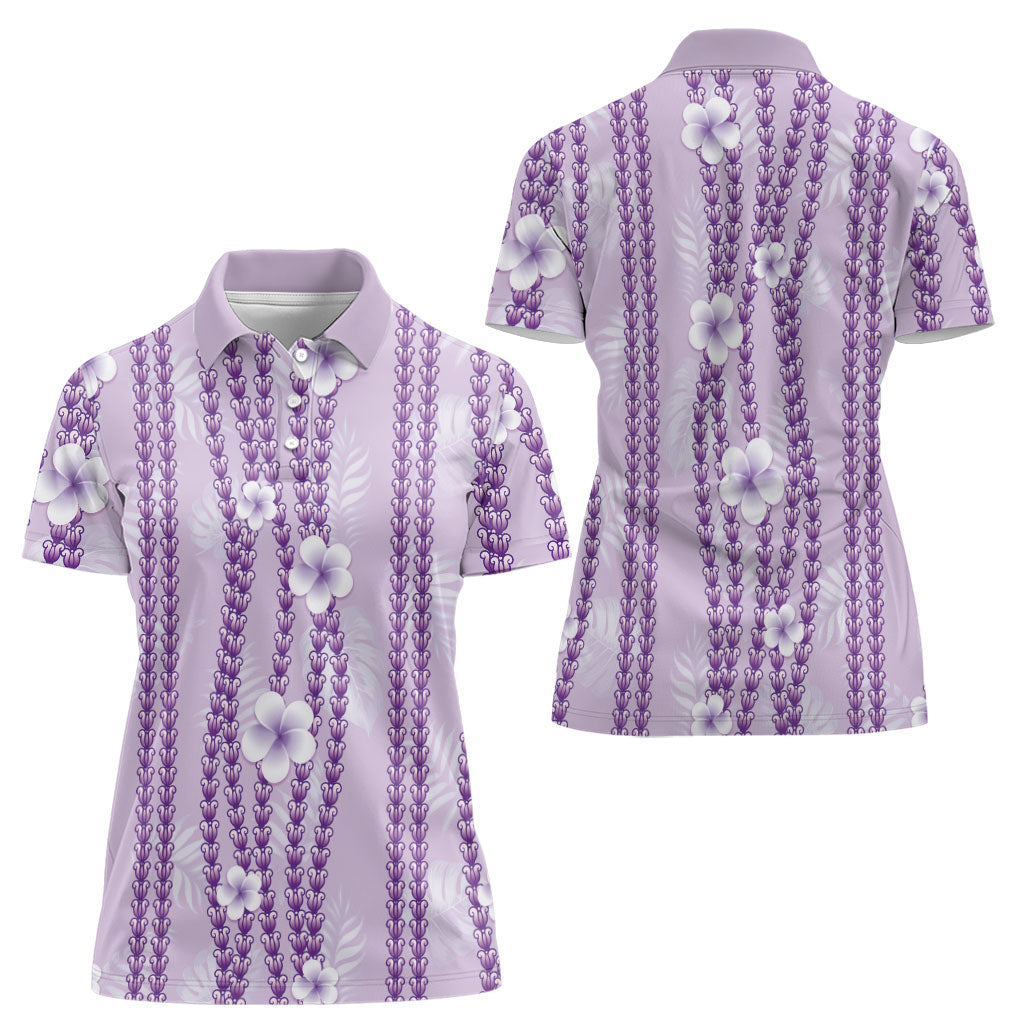 Hawaii Queen Liliuokalani Women Polo Shirt Lavender Lei Pua Kalaunu LT05 - Polynesian Pride
