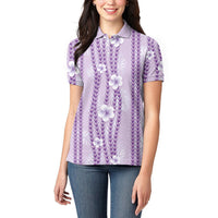 Hawaii Queen Liliuokalani Women Polo Shirt Lavender Lei Pua Kalaunu LT05 - Polynesian Pride