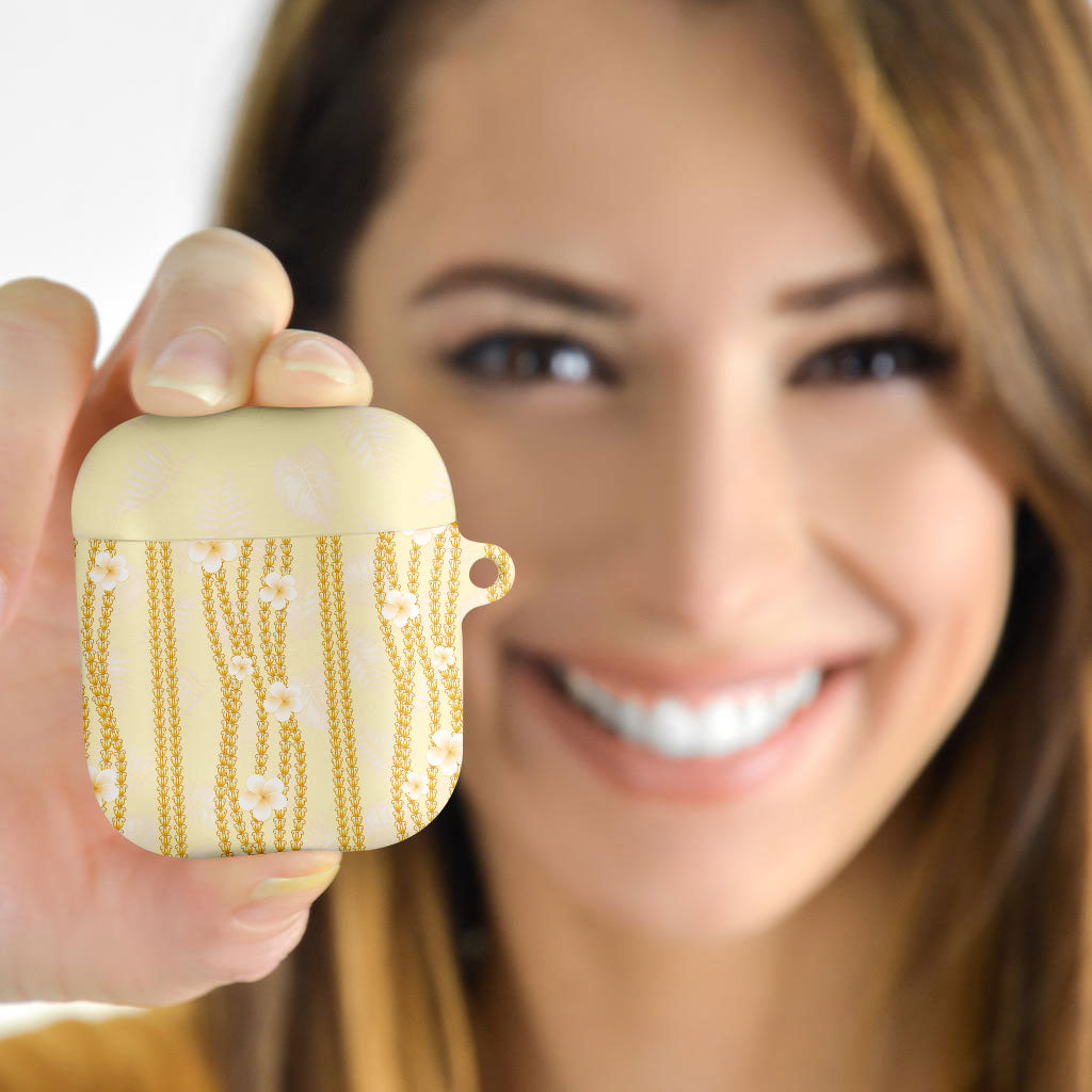 Hawaii Queen Liliuokalani AirPods Case Gold Lei Pua Kalaunu LT05 - Polynesian Pride