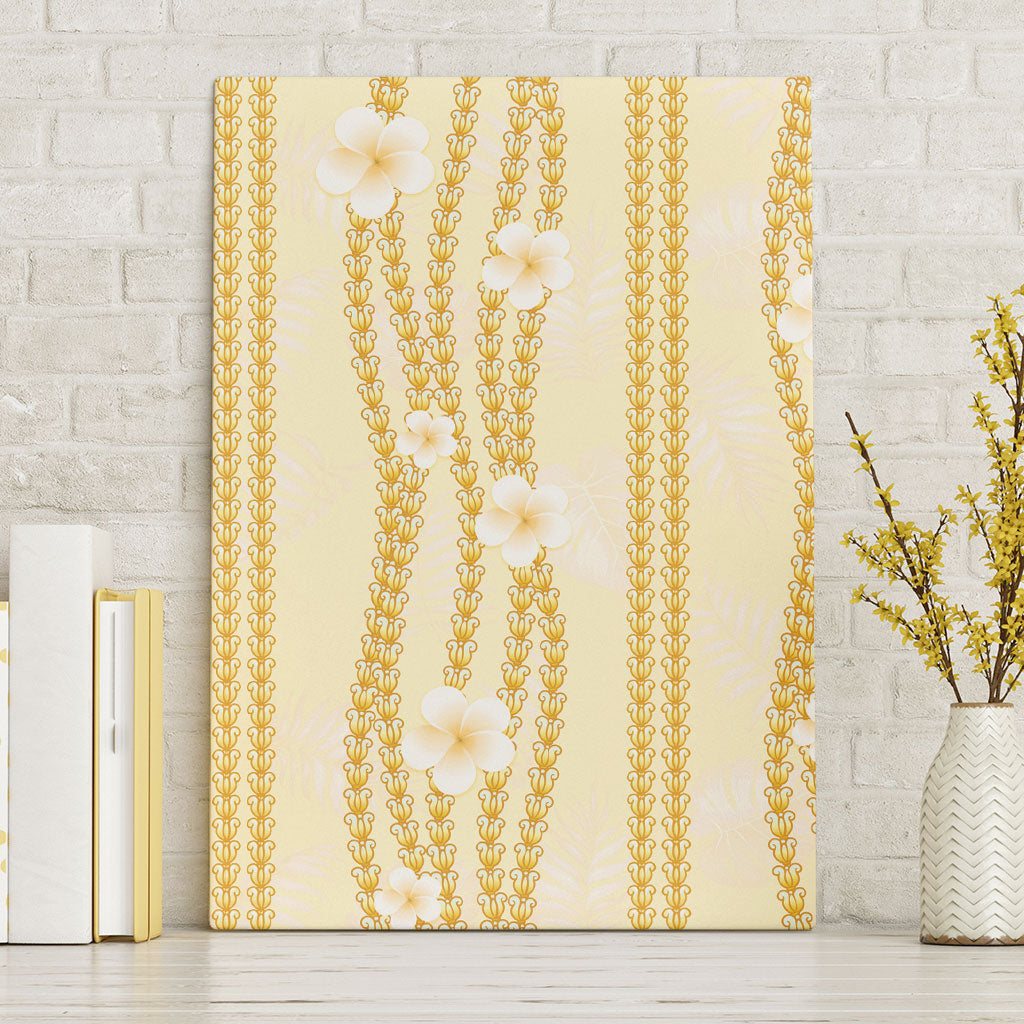 Hawaii Queen Liliuokalani Canvas Wall Art Gold Lei Pua Kalaunu LT05 Without Frame Gold - Polynesian Pride