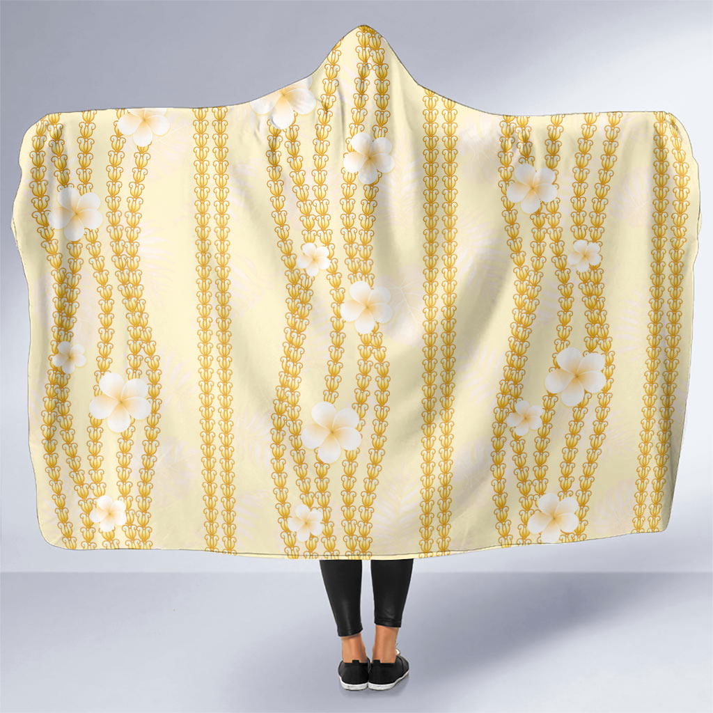 Hawaii Queen Liliuokalani Hooded Blanket Gold Lei Pua Kalaunu LT05 One Size Gold - Polynesian Pride
