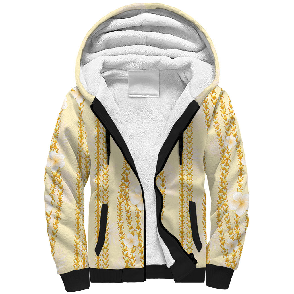 Hawaii Queen Liliuokalani Sherpa Hoodie Gold Lei Pua Kalaunu LT05 Unisex Gold - Polynesian Pride