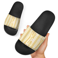 Hawaii Queen Liliuokalani Slide Sandals Gold Lei Pua Kalaunu LT05 - Polynesian Pride