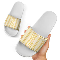 Hawaii Queen Liliuokalani Slide Sandals Gold Lei Pua Kalaunu LT05 - Polynesian Pride