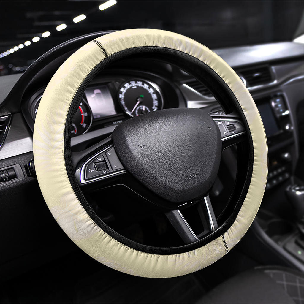 Hawaii Queen Liliuokalani Steering Wheel Cover Gold Lei Pua Kalaunu LT05 Universal Fit Gold - Polynesian Pride