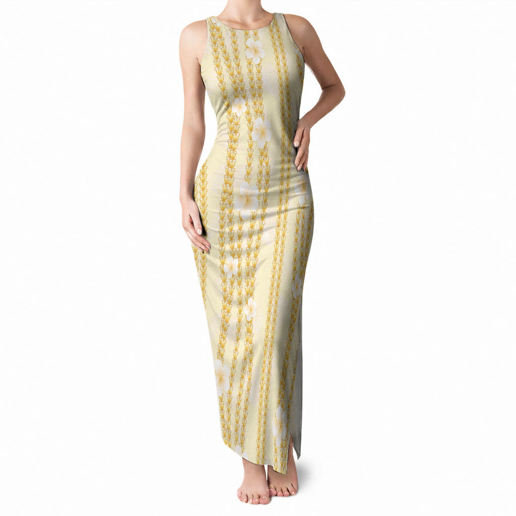 Hawaii Queen Liliuokalani Tank Maxi Dress Gold Lei Pua Kalaunu LT05 Women Gold - Polynesian Pride