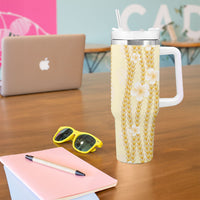 Hawaii Queen Liliuokalani Tumbler With Handle Gold Lei Pua Kalaunu LT05 - Polynesian Pride