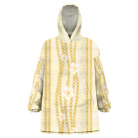 Hawaii Queen Liliuokalani Wearable Blanket Hoodie Gold Lei Pua Kalaunu LT05 One Size Gold - Polynesian Pride