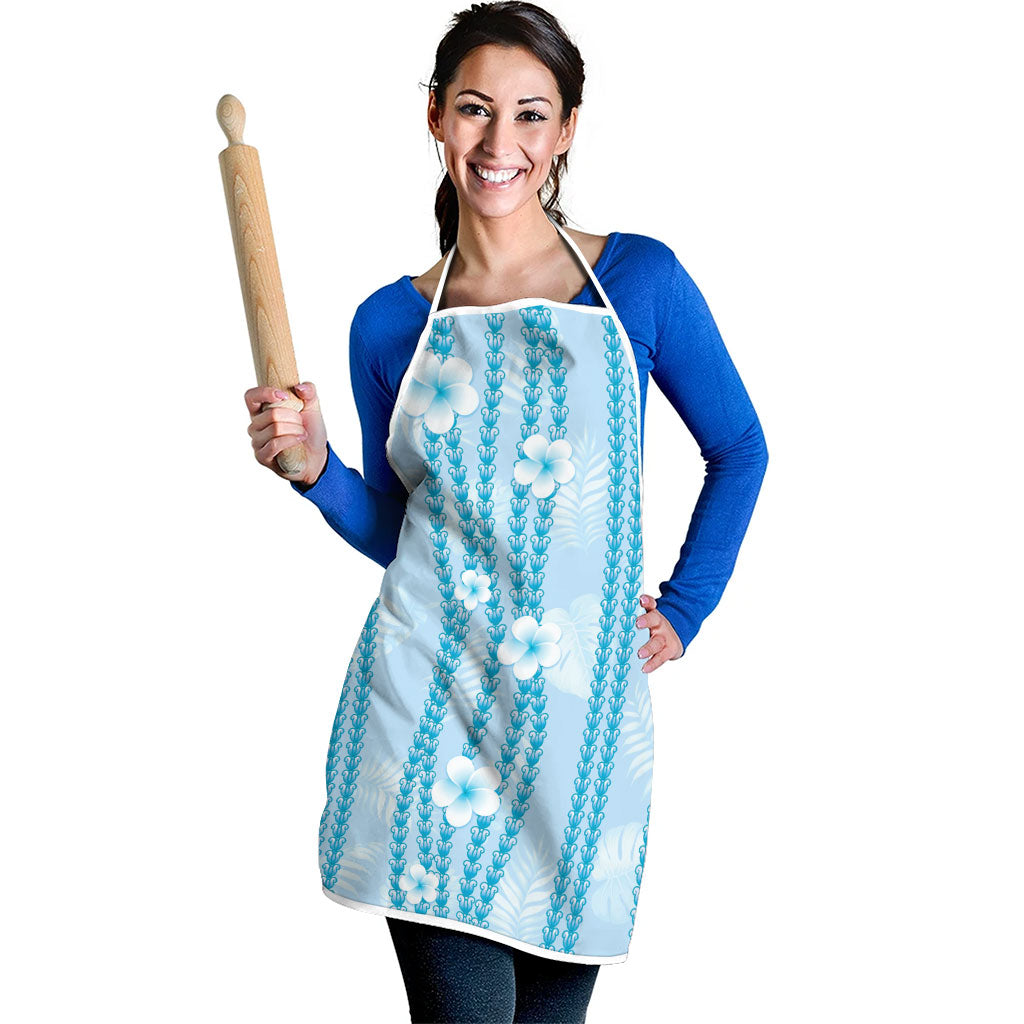 Hawaii Queen Liliuokalani Apron Blue Lei Pua Kalaunu LT05 - Polynesian Pride