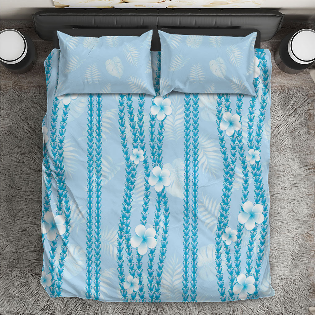 Hawaii Queen Liliuokalani Bedding Set Blue Lei Pua Kalaunu LT05 Blue - Polynesian Pride