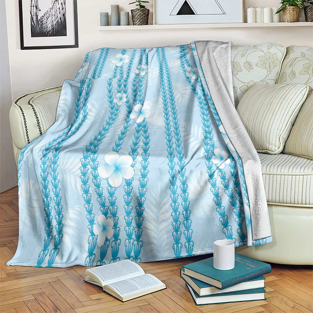 Hawaii Queen Liliuokalani Blanket Blue Lei Pua Kalaunu LT05 Blue - Polynesian Pride