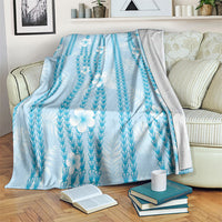 Hawaii Queen Liliuokalani Blanket Blue Lei Pua Kalaunu LT05 Blue - Polynesian Pride