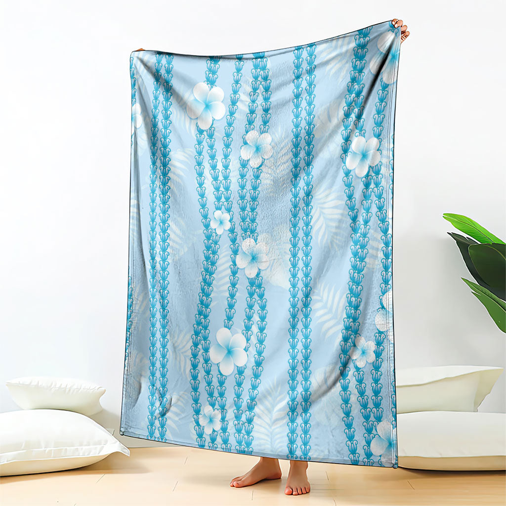 Hawaii Queen Liliuokalani Blanket Blue Lei Pua Kalaunu LT05 - Polynesian Pride