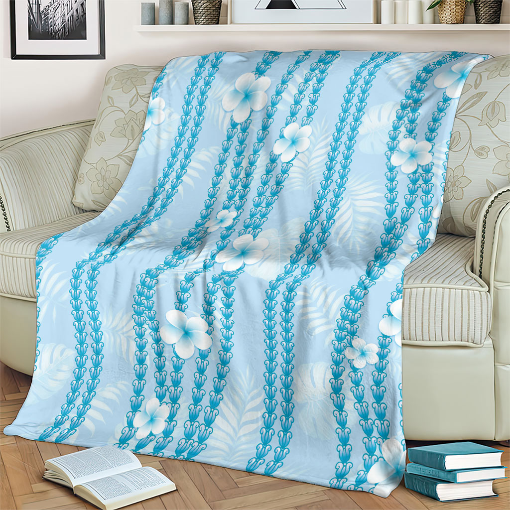 Hawaii Queen Liliuokalani Blanket Blue Lei Pua Kalaunu LT05 - Polynesian Pride