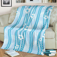 Hawaii Queen Liliuokalani Blanket Blue Lei Pua Kalaunu LT05 - Polynesian Pride