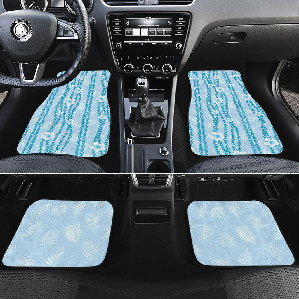 Hawaii Queen Liliuokalani Car Mats Blue Lei Pua Kalaunu LT05 Set 4pcs Blue - Polynesian Pride
