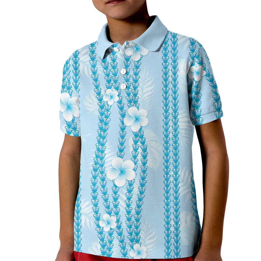Hawaii Queen Liliuokalani Kid Polo Shirt Blue Lei Pua Kalaunu LT05 Kid Blue - Polynesian Pride