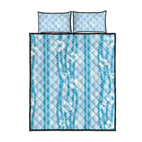 Hawaii Queen Liliuokalani Quilt Bed Set Blue Lei Pua Kalaunu LT05 - Polynesian Pride