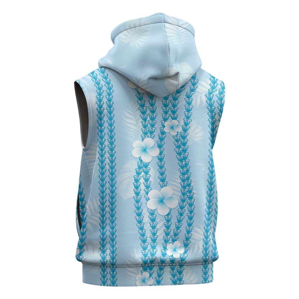 Hawaii Queen Liliuokalani Sleeveless Hoodie Blue Lei Pua Kalaunu LT05 - Polynesian Pride