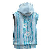 Hawaii Queen Liliuokalani Sleeveless Hoodie Blue Lei Pua Kalaunu LT05 - Polynesian Pride