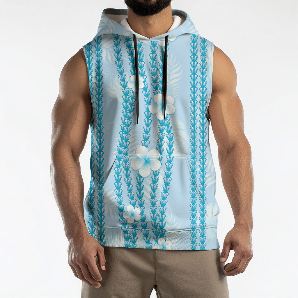 Hawaii Queen Liliuokalani Sleeveless Hoodie Blue Lei Pua Kalaunu LT05 - Polynesian Pride
