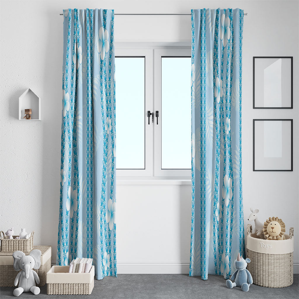 Hawaii Queen Liliuokalani Window Curtain Blue Lei Pua Kalaunu LT05 - Polynesian Pride