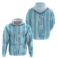 Hawaii Queen Liliuokalani Zip Hoodie Blue Lei Pua Kalaunu LT05 - Polynesian Pride