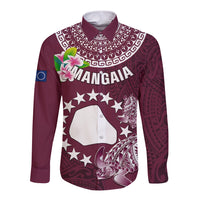 Personalized Cook Islands Mangaia Long Sleeve Button Shirt Coat Of Arms Plumeria Polynesian Turtle LT05 Unisex Pink - Polynesian Pride