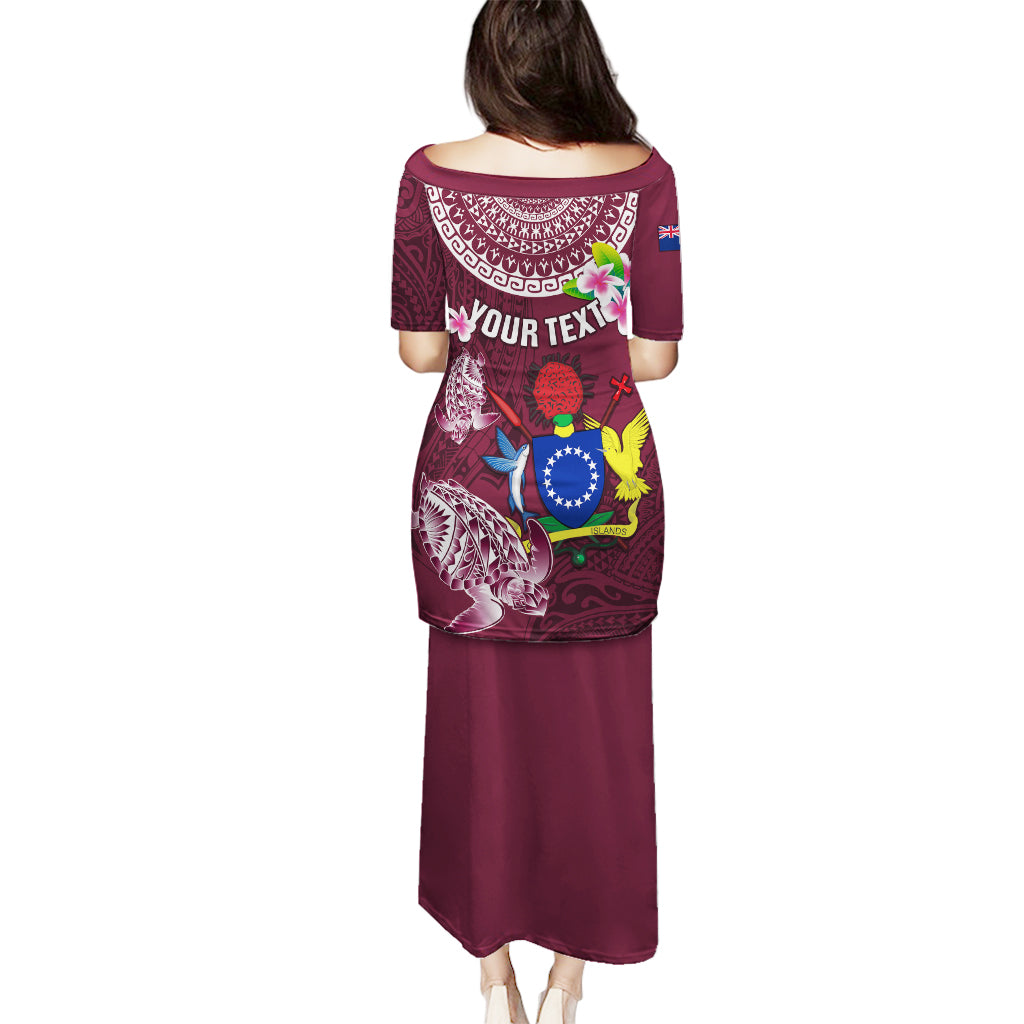 Personalized Cook Islands Mangaia Puletasi Coat Of Arms Plumeria Polynesian Turtle LT05 - Polynesian Pride