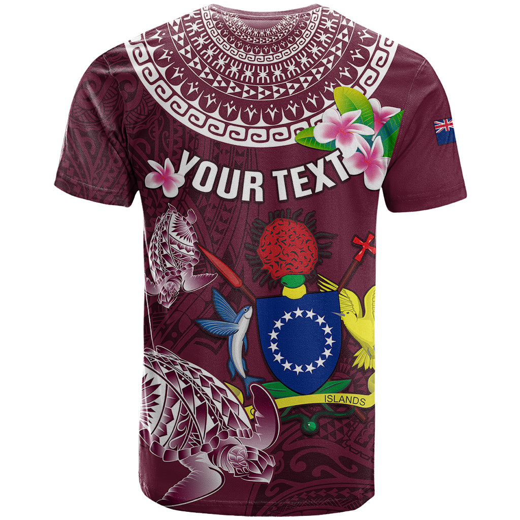 Personalized Cook Islands Mangaia T Shirt Coat Of Arms Plumeria Polynesian Turtle LT05 - Polynesian Pride