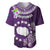 Cook Islands Rarotonga Baseball Jersey Coat Of Arms Plumeria Polynesian Turtle LT05 Purple - Polynesian Pride