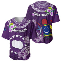 Cook Islands Rarotonga Baseball Jersey Coat Of Arms Plumeria Polynesian Turtle LT05 - Polynesian Pride