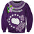 Cook Islands Rarotonga Sweatshirt Coat Of Arms Plumeria Polynesian Turtle LT05 Unisex Purple - Polynesian Pride