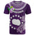 Cook Islands Rarotonga T Shirt Coat Of Arms Plumeria Polynesian Turtle LT05 Purple - Polynesian Pride